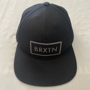 Brixton Black Flat Bill Rim Adjustable Hat